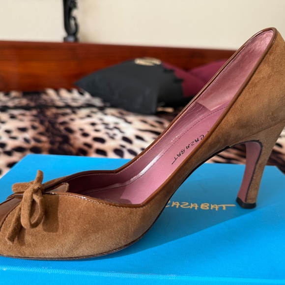 JEAN-MICHEL CAZABAT Suede/Patent Leather Pumps Womens SZ 6 36 In Box Made Italy - Picture 7 of 8